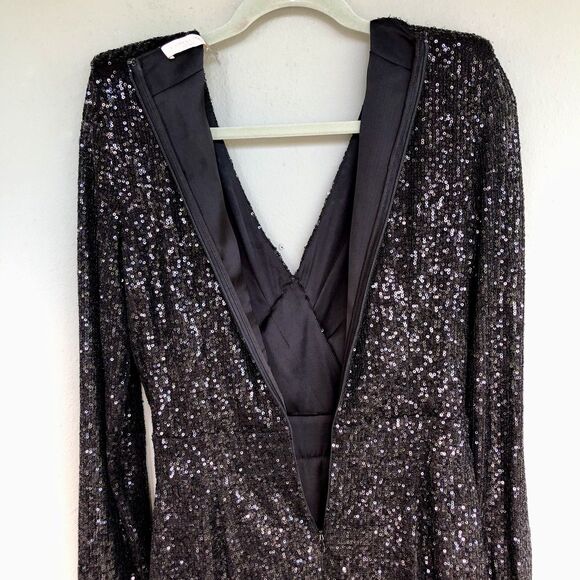 Ramy Brook Sequin Mini Dress Women 6 Becky Faux Wrap Deep-V Cocktail  Party - Picture 9 of 16
